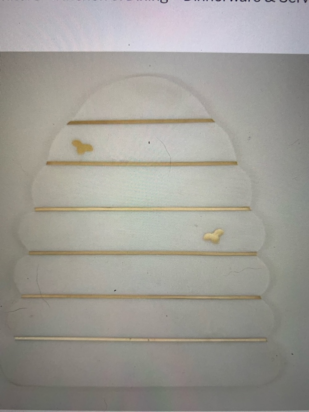 Cracker Barrel White and Gold Scalloped Serving Tray